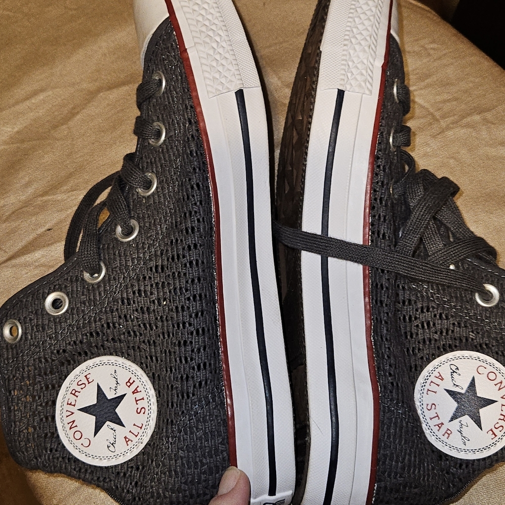Converse Women's Chuck Taylor All Star Hi Top Crochet Shoes Size 8 Gray 551539F - Picture 6 of 9